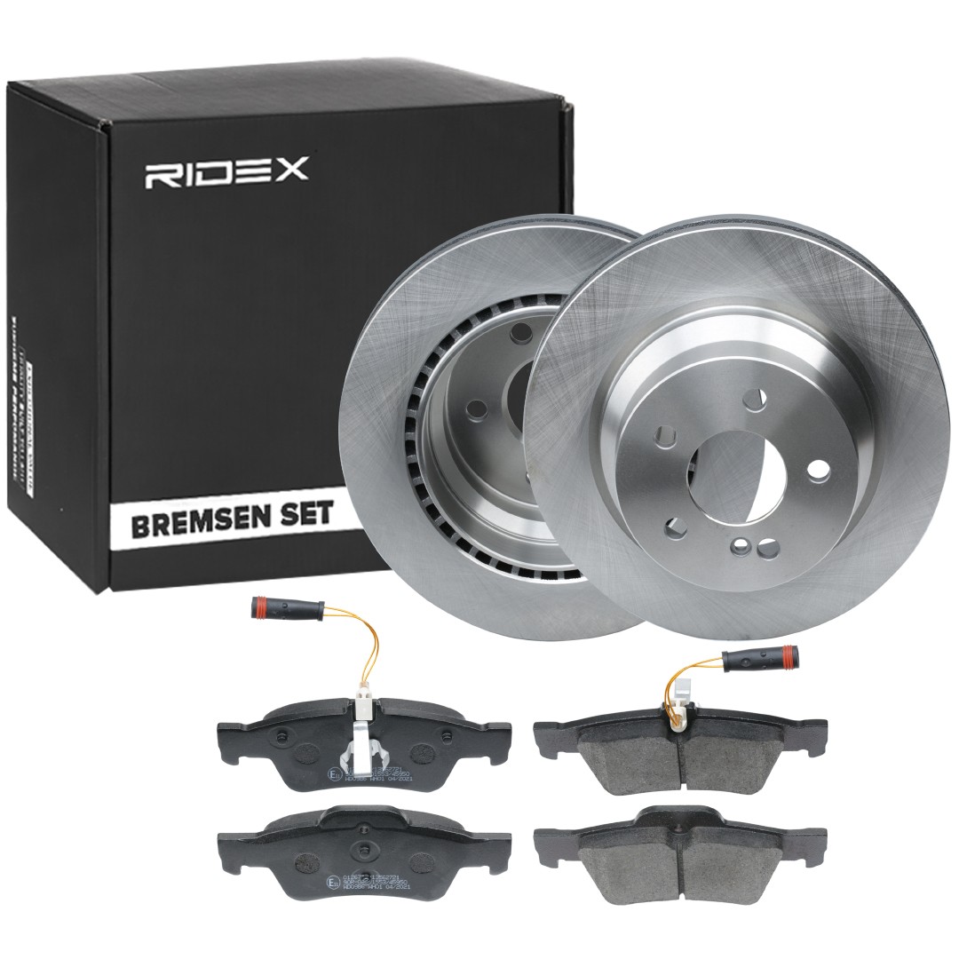 RIDEX 3405B0299: Pidurikomplekt, ketaspidur Tagasild, Ø: 300mm, õhutusega