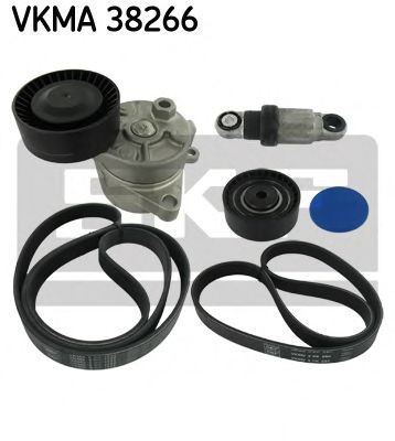 SKF VKMA 38266: V formos rumbuotas diržas, komplektas