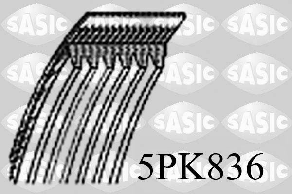 SASIC 5PK836: Moniurahihna 836mm, Kiiloja: 5