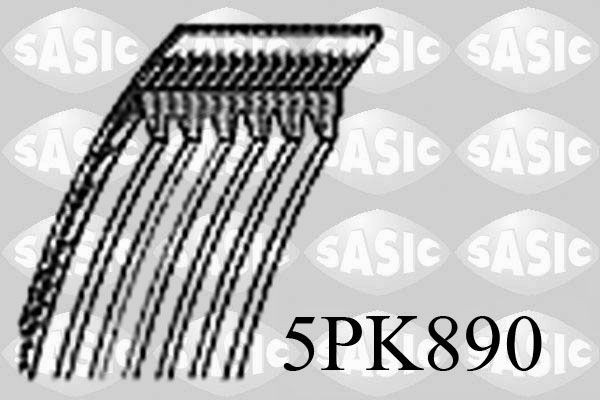 SASIC 5PK890: V formos rumbuoti diržai 890mm, briaunų skaičius: 5