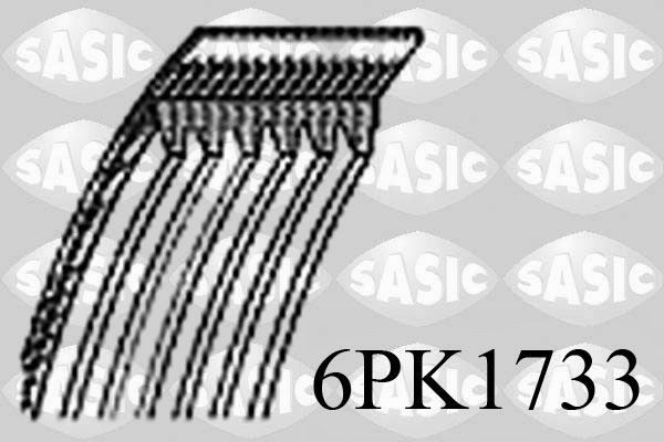 SASIC 6PK1733: Curea transmisie cu caneluri 1733mm, Numar nervuri: 6