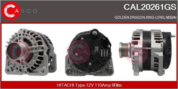 CASCO CAL10622AS: Laturi 100A, Integroidulla säätimellä