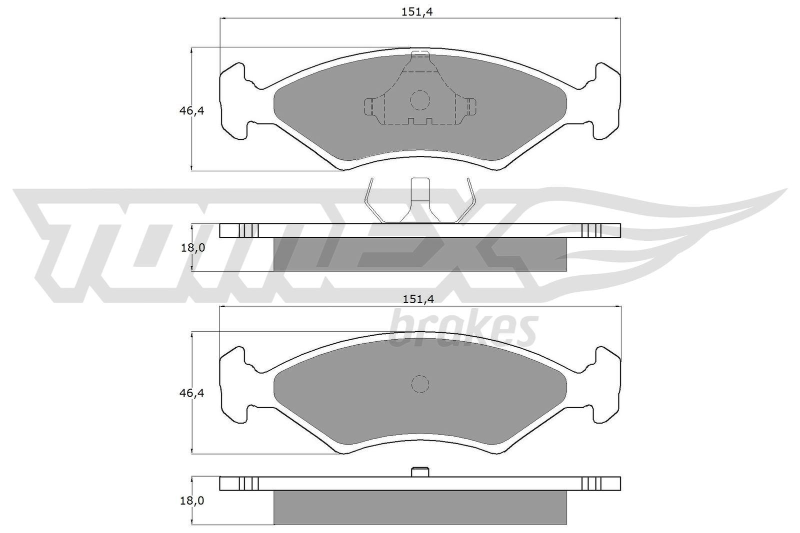 TOMEX brakes TX 10-28: Piduriklotsid Esisild