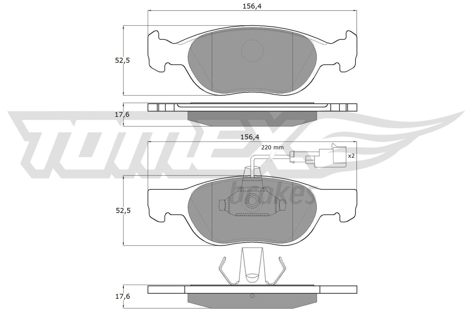 TOMEX brakes TX 11-87: Bremseklodser foraksel