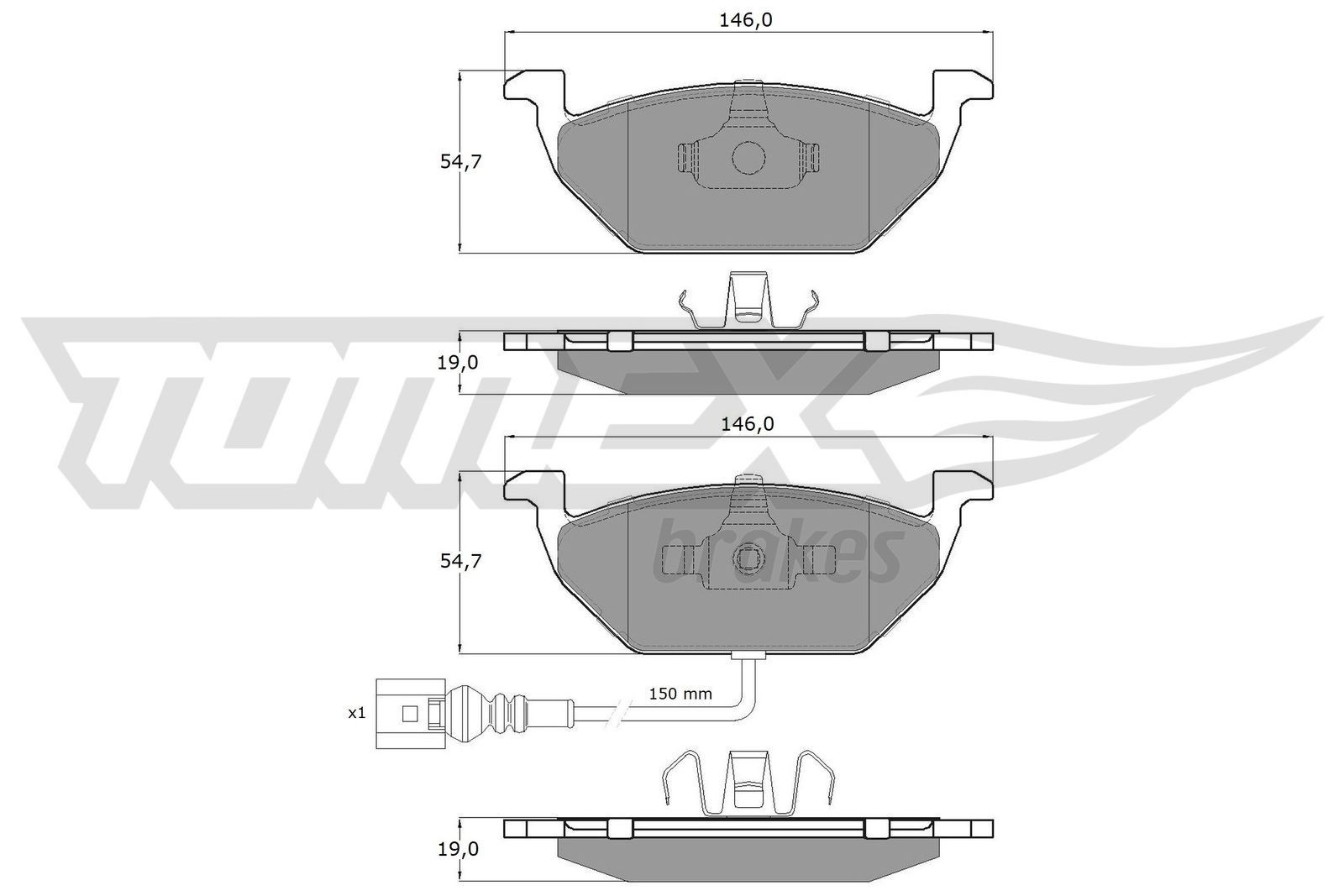 TOMEX brakes TX 12-11: Piduriklotsid Esisild