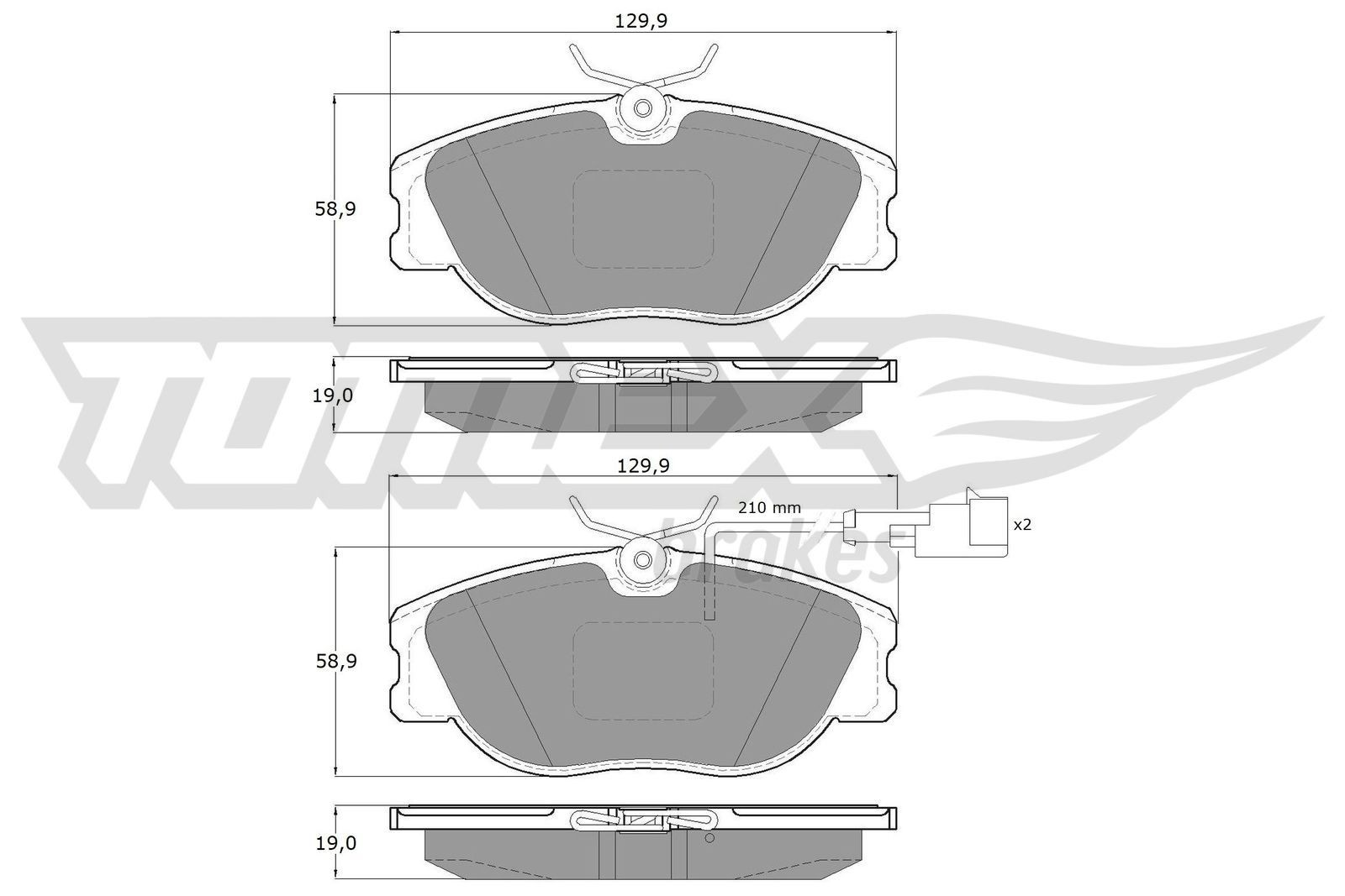 TOMEX brakes TX 12-44: Bremseklodser foraksel