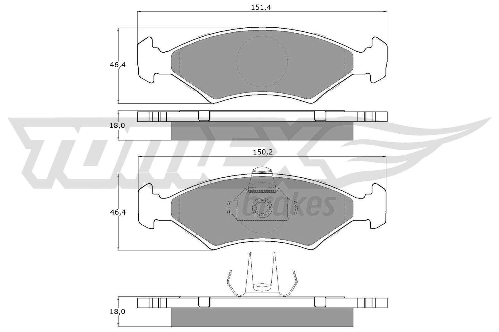 TOMEX brakes TX 12-52: Piduriklotsid Esisild