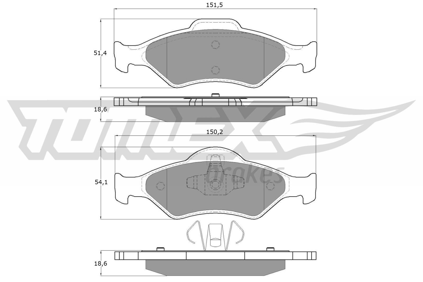 TOMEX brakes TX 12-53: Piduriklotsid Esisild