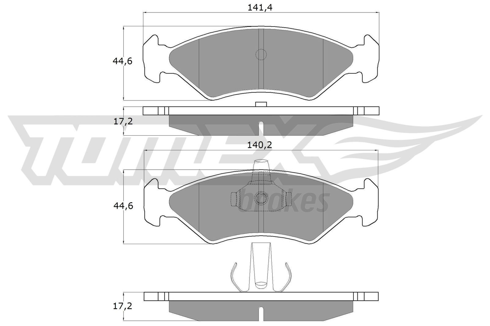 TOMEX brakes TX 12-54: Piduriklotsid Esisild