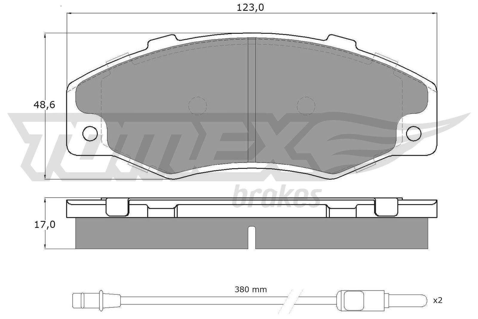 TOMEX brakes TX 13-46: Piduriklotsid Esisild, koos lisadega