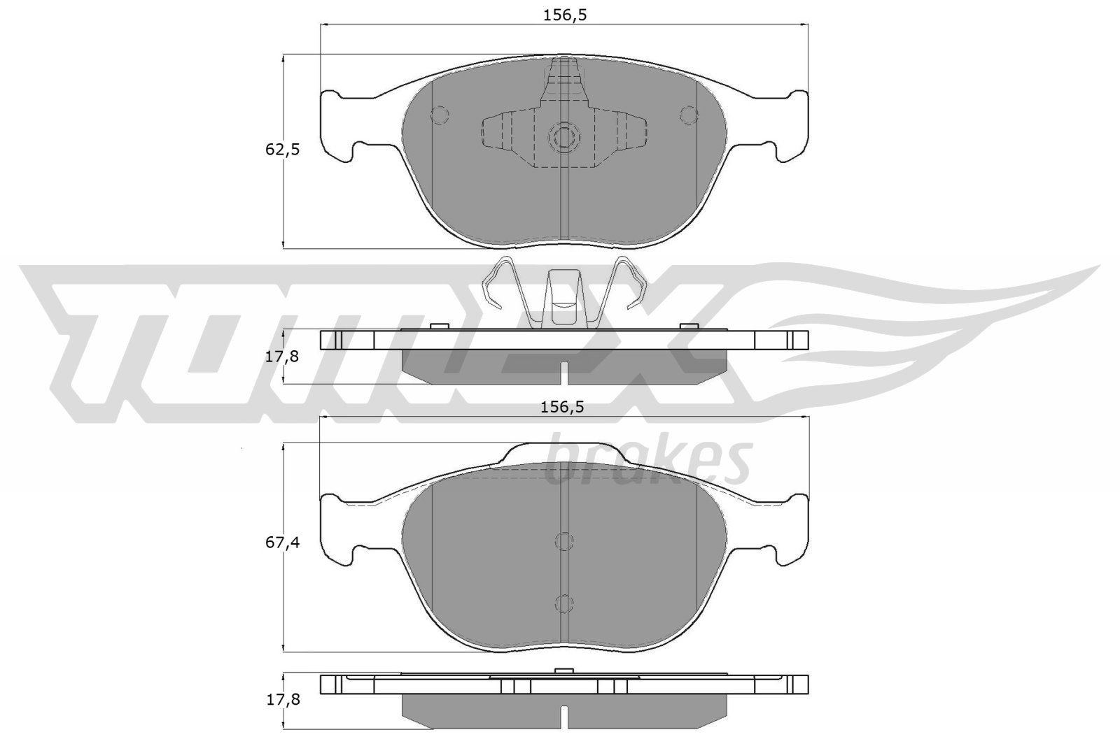TOMEX brakes TX 14-49: Piduriklotsid Esisild