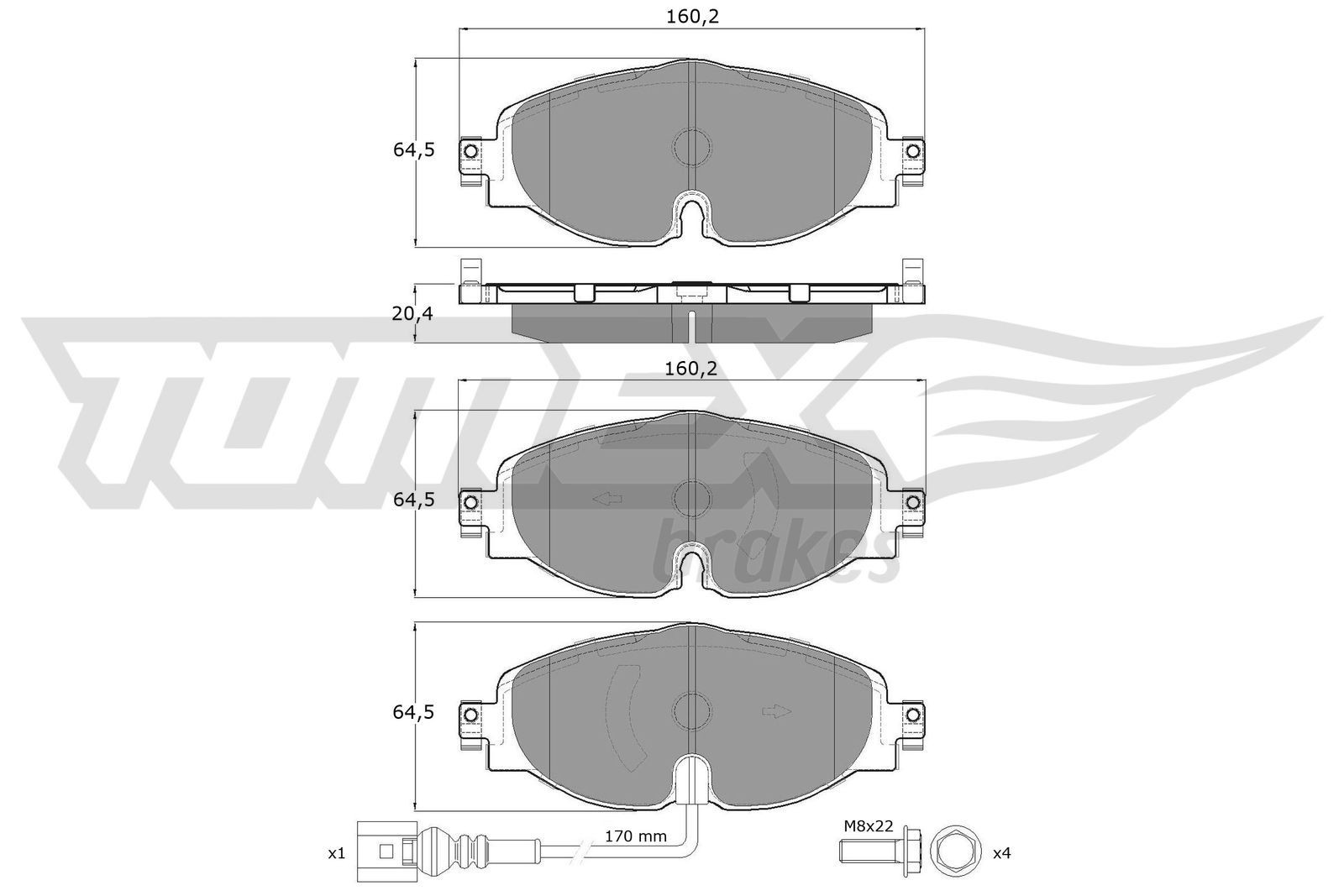 TOMEX brakes TX 16-97: Piduriklotsid Esisild