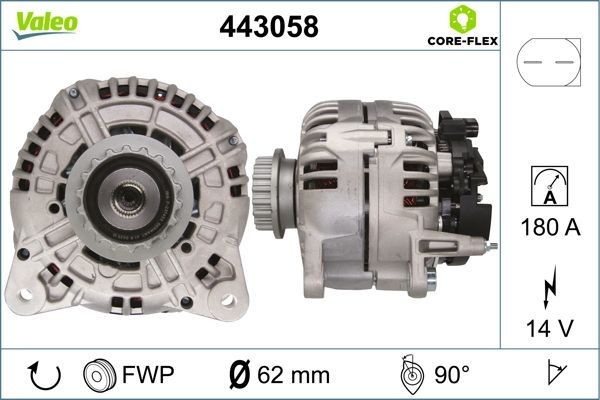 VALEO 443058: Generátor VALEO CORE-FLEX 180A