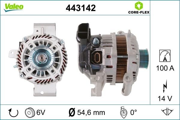 VALEO 443142: Laturi VALEO CORE-FLEX 100A