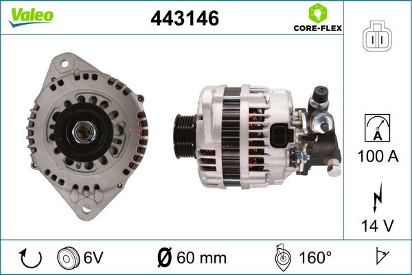 VALEO 443146: Alternatore VALEO CORE-FLEX 100A