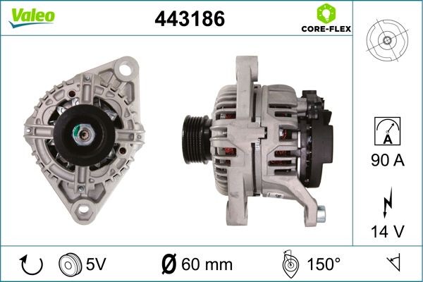VALEO 443186: Lichtmaschine VALEO CORE-FLEX 90A