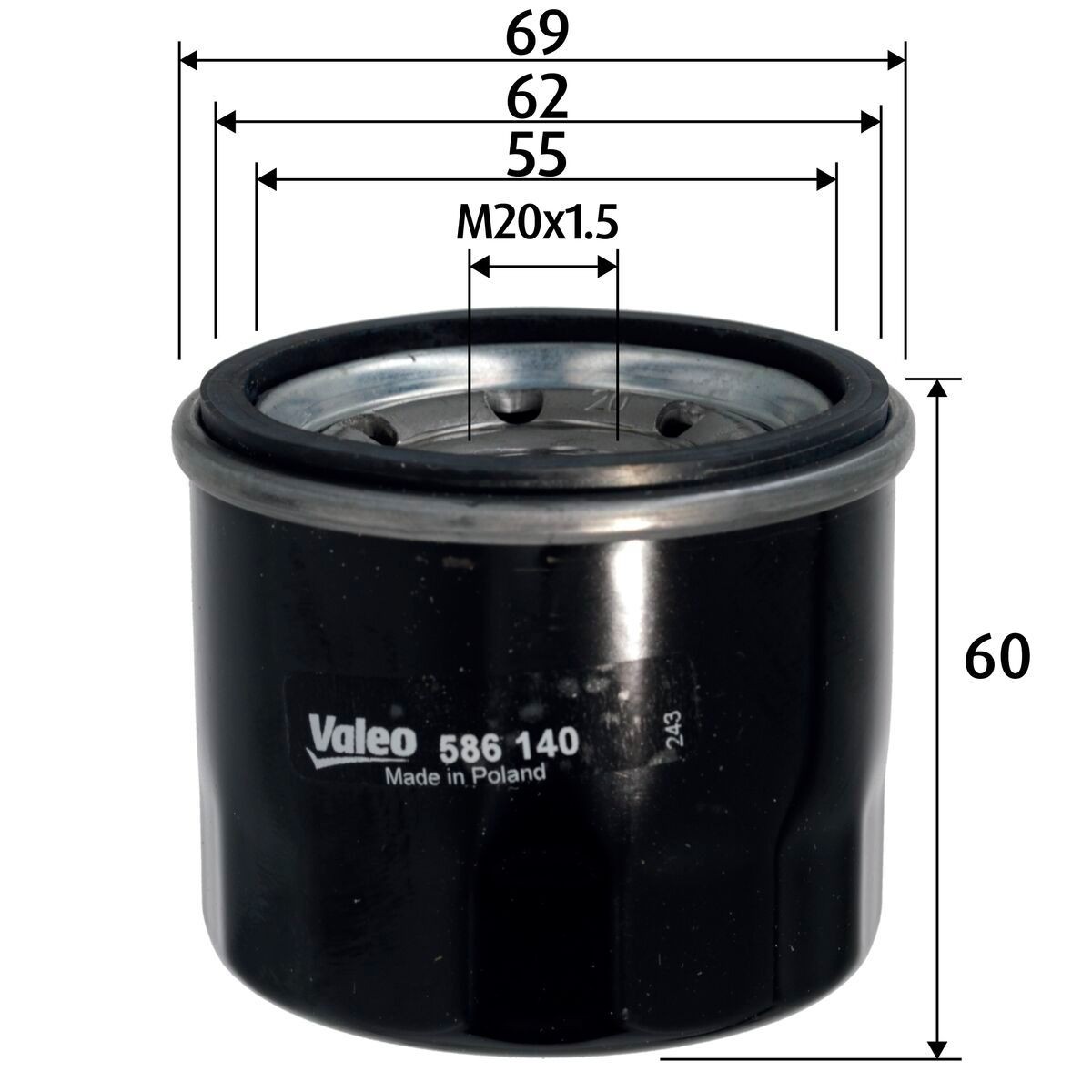 VALEO 586140: Eļļas filtrs