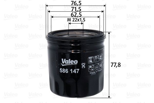 VALEO 586147: Filtro olio