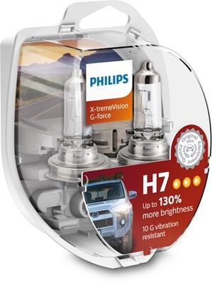 PHILIPS 12972XVGS2: Pære, fjernlys X-tremeVision G-force 12V, 55W, H7