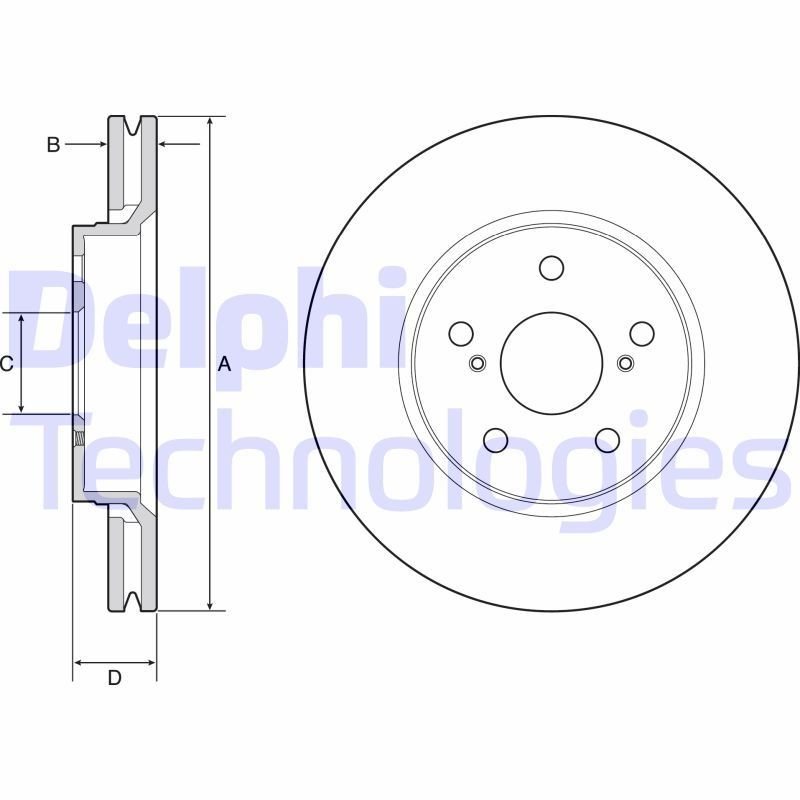 DELPHI BG4952C: Piduriketas Ø: 299mm, õhutusega, Ø: 299mm, kaetud