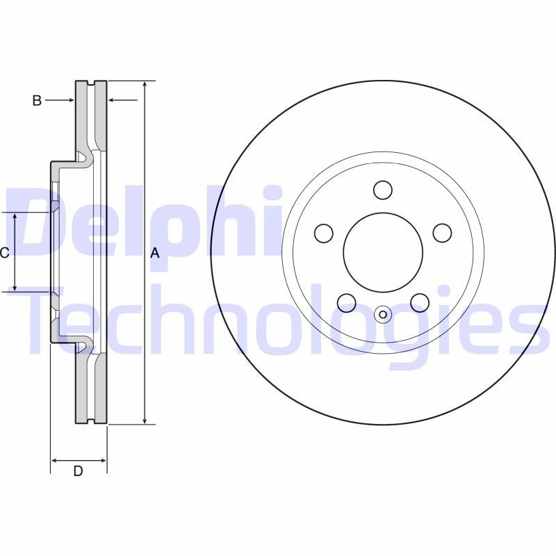 DELPHI BG4965C: Piduriketas Ø: 276mm, õhutusega, Ø: 276mm, kaetud