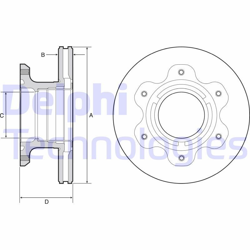 DELPHI BG9227: Piduriketas Ø: 304mm, õhutusega, Ø: 304mm, õlitatud
