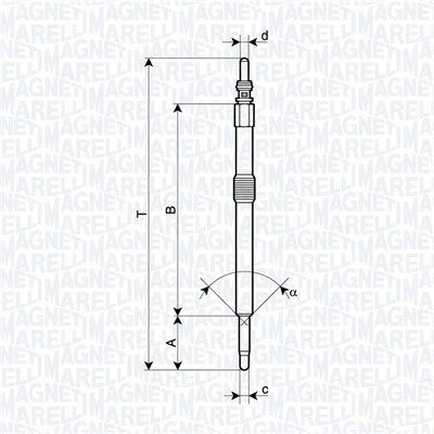 MAGNETI MARELLI 062900133304: Подгревна свещ