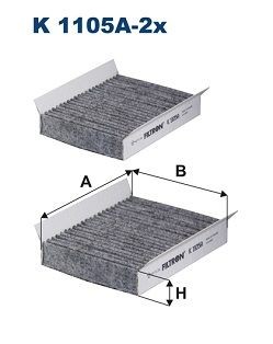FILTRON K 1105A-2x: Filtrs, Salona telpas gaiss Aktivētās ogles filtrs