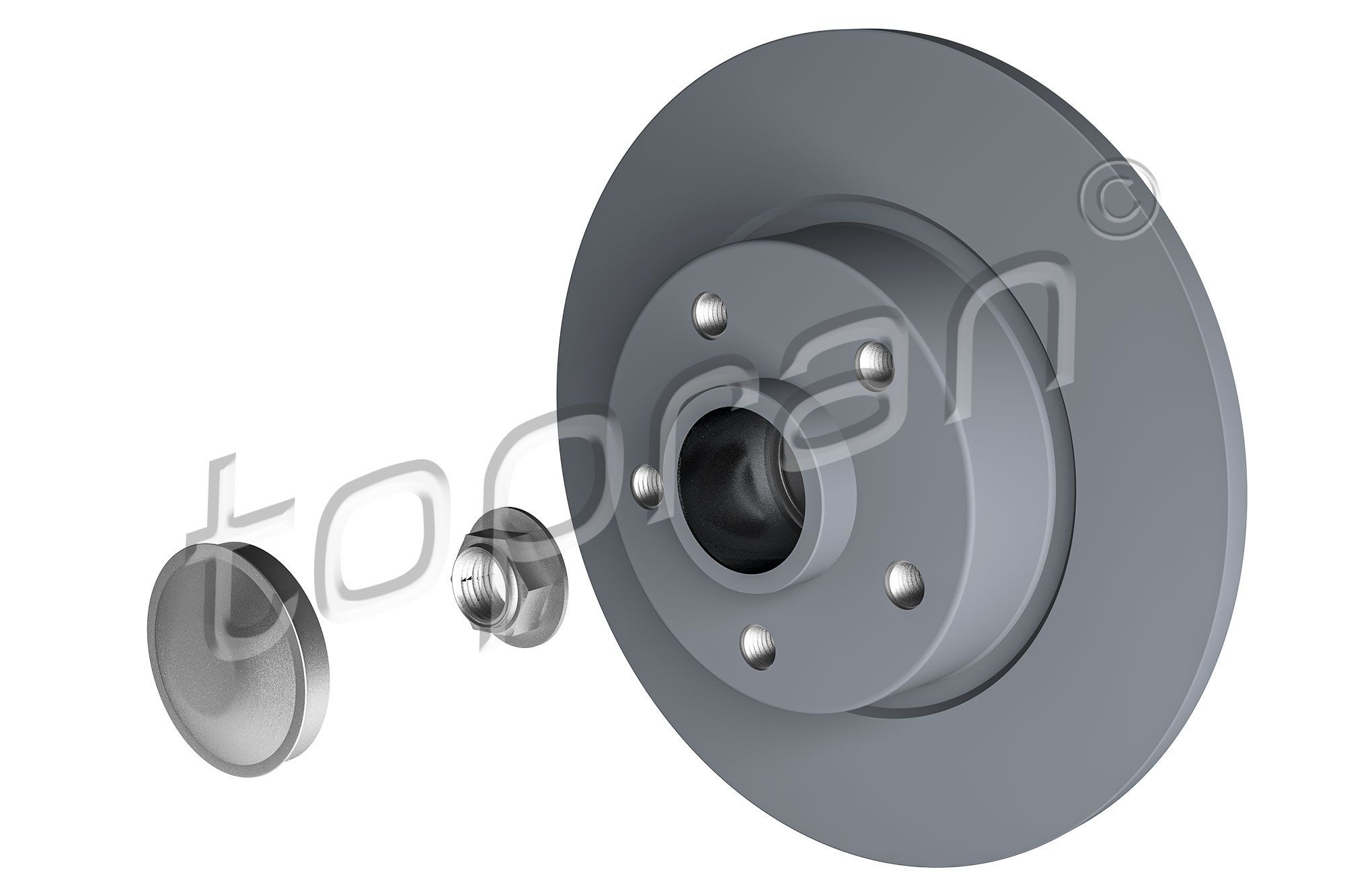 TOPRAN 701 922: Piduriketas COATED Tagasild, Ø: 280mm, täis, Ø: 280mm, kaetud, koos rattalaagriga, koos ABS-andurirõngaga