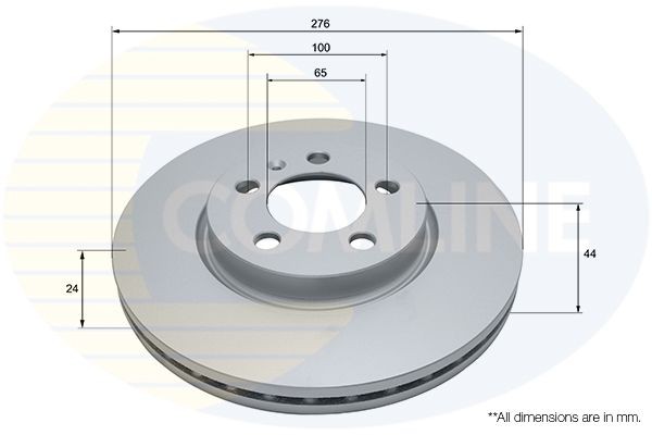 COMLINE ADC2992V: Piduriketas Comline Ø: 276mm, sisemine õhutus, Ø: 276mm, kaetud
