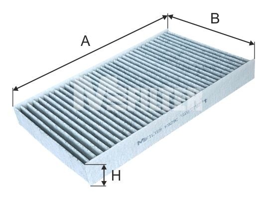 MFILTER K 929C: Filtrs, Salona telpas gaiss Aktivētās ogles filtrs, Smalkās attīrīšanas salona filtrs