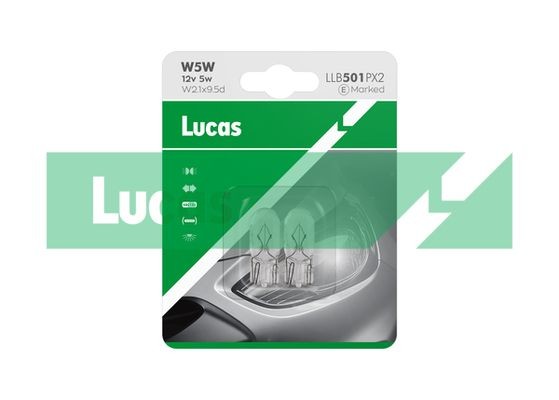 LUCAS LLB501PX2: Kvēlspuldze, Pagriezienu signāla lukturis Lucas 12V, W5W