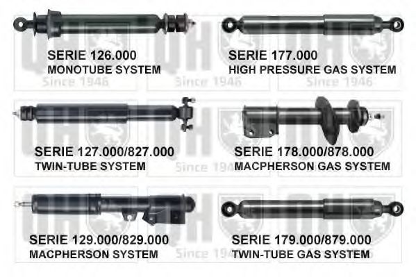 QUINTON HAZELL 879060: Amortizor puntea spate, presiune gas, Ansamblu amortizor-arc, QH Lip