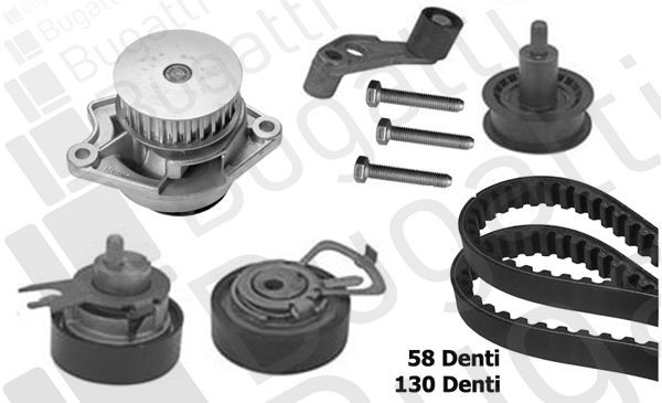 BUGATTI KBU8710A: Bomba de água + kit de correia dentada