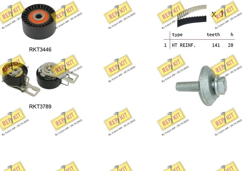 REPKIT RKTK1185: Kit de distribution Nbr. dents: 141, avec courroie