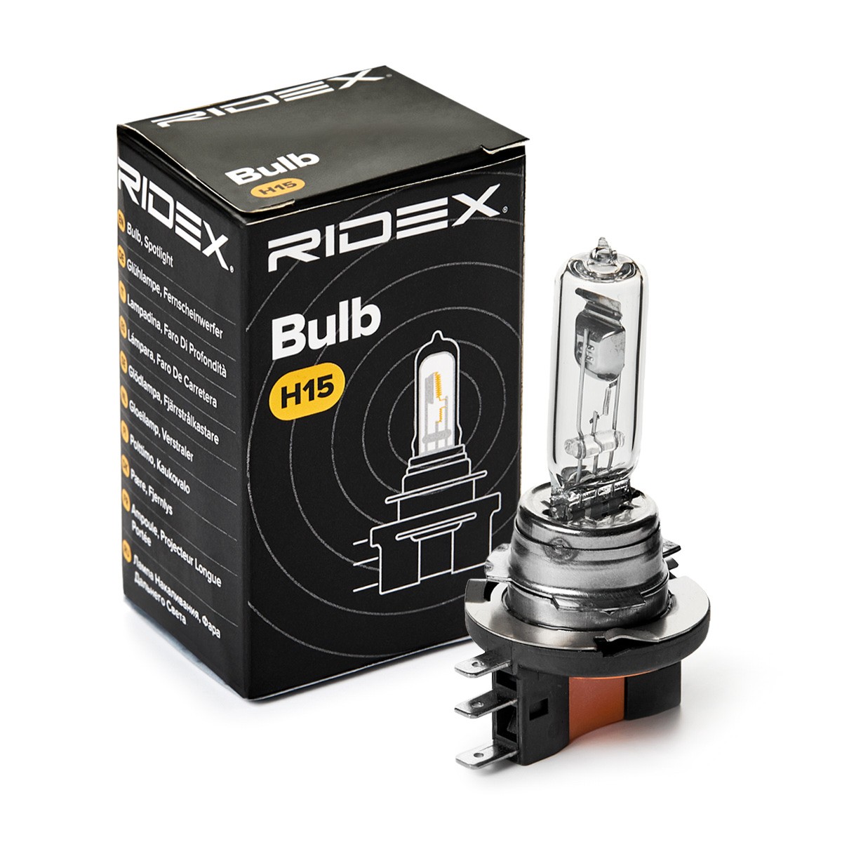 RIDEX 106B0016: Glödlampa, fjärrstrålkastare 12V, 55/15W, H15