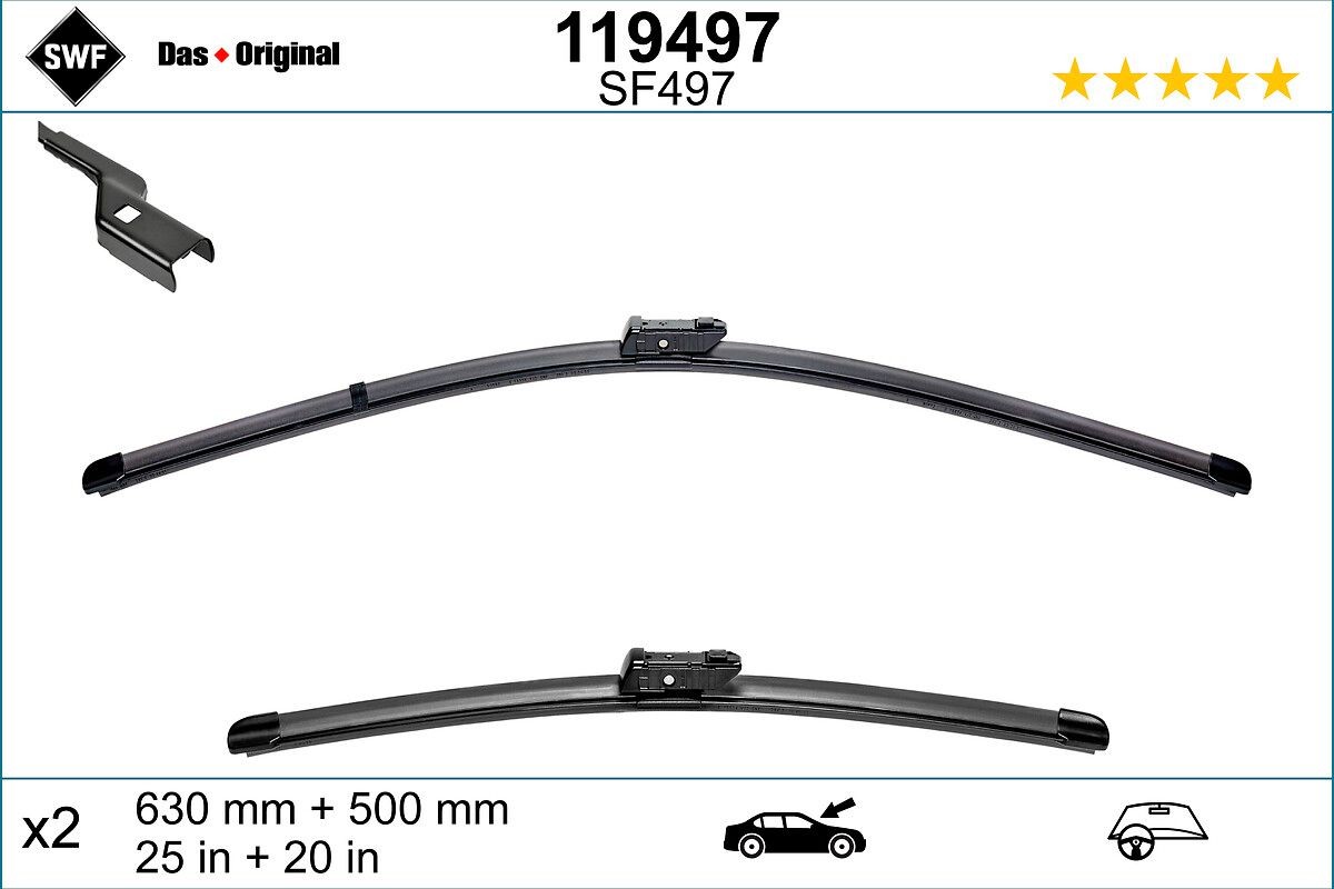SWF 119497: Scheibenwischer DAS ORIGINAL SET vorne, 630mm