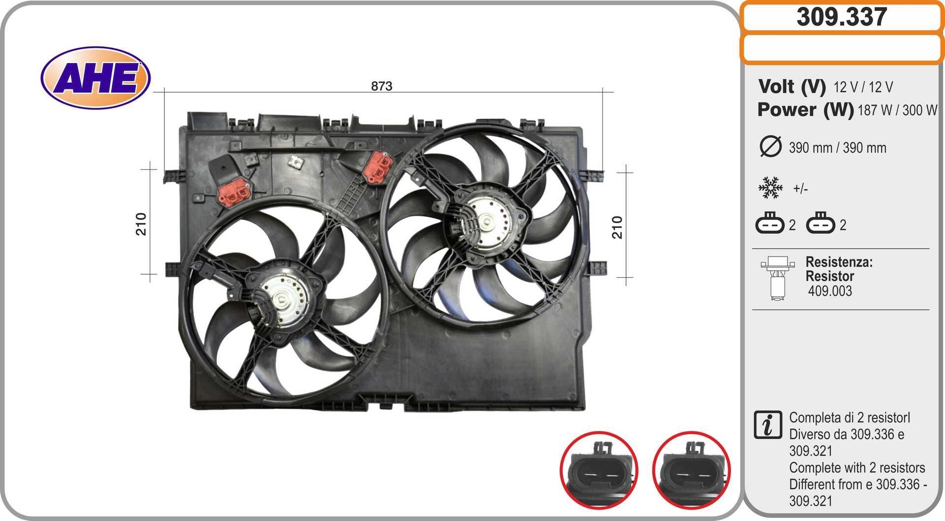 AHE 309.337: Radiaatori ventilaator