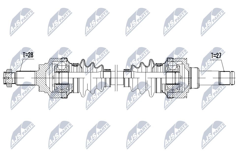NTY NPW-BM-048: Arbre de transmission Essieu arrière droit, 795mm