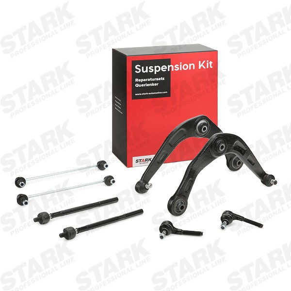 STARK SKSSK-1600135: Kit de réparation, bras triangulaire des deux côtés de l'essieu avant, inférieur, avec rotule axiale, avec bielle/barre de poussée