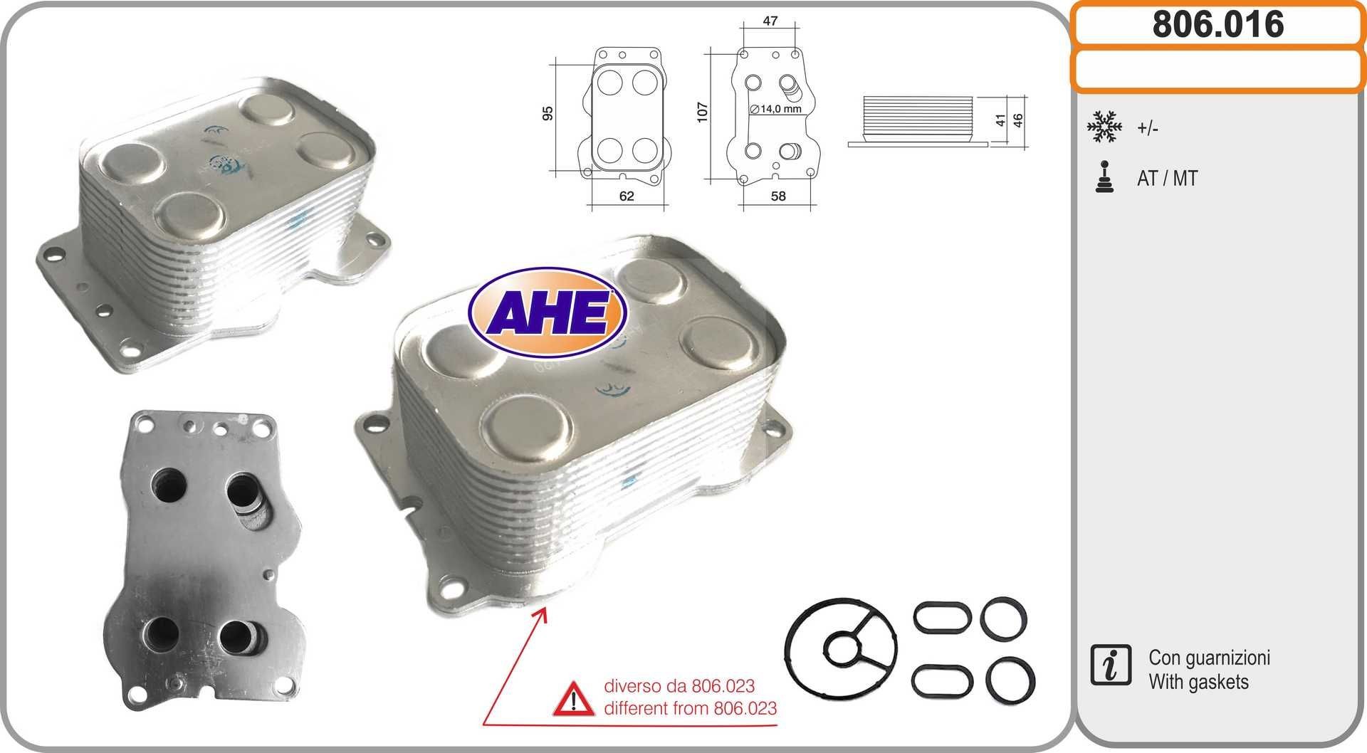 AHE 806.016: Olejový chladič, motorový olej