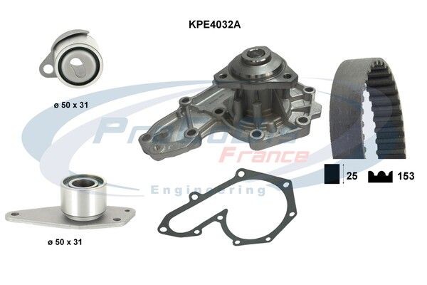 PROCODIS FRANCE KPE4032A: Tandremssæt med vandpumpe Zähnez.: 153, Breite: 25,4mm