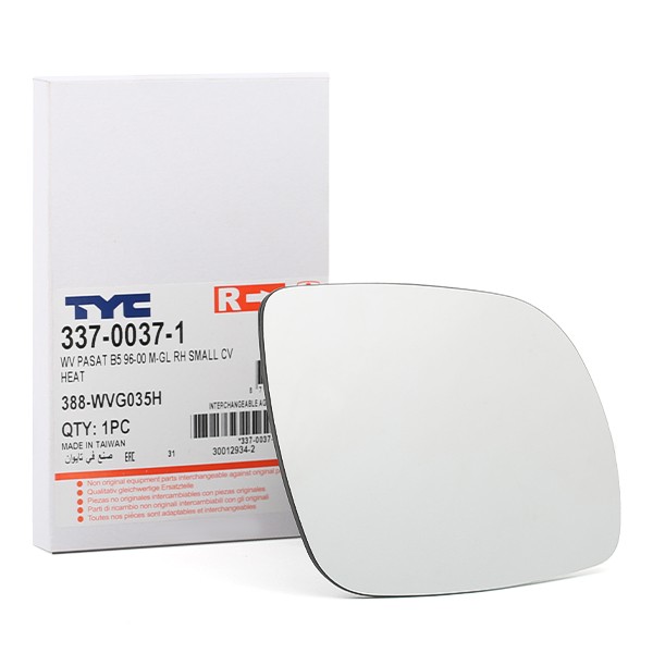 TYC 337-0037-1: Vetro specchio, specchio esterno Dx
