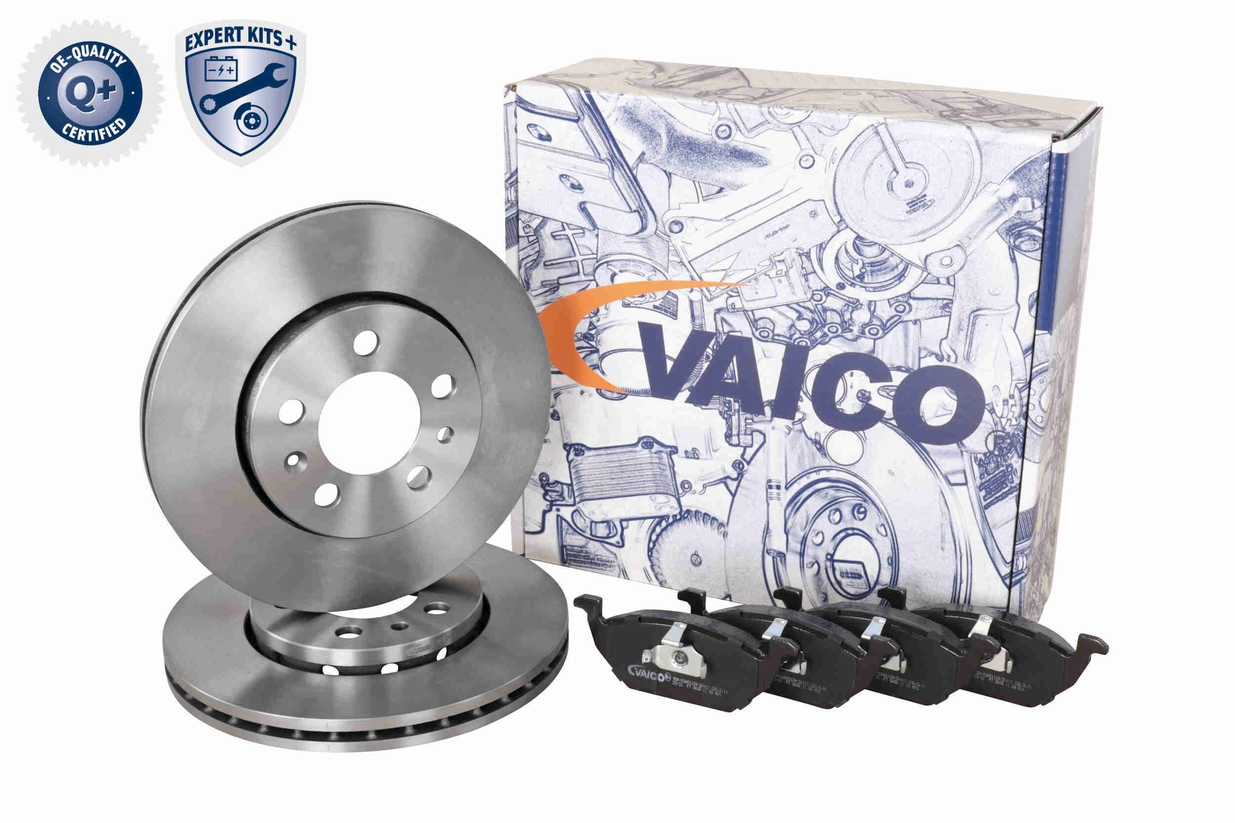 VAICO V10-5590: Bremžu komplekts, Disku bremzes EXPERT KITS + Priekšējais tilts, Ø: 256mm, ar iekšējo ventilāciju, ar bremžu uzlikām