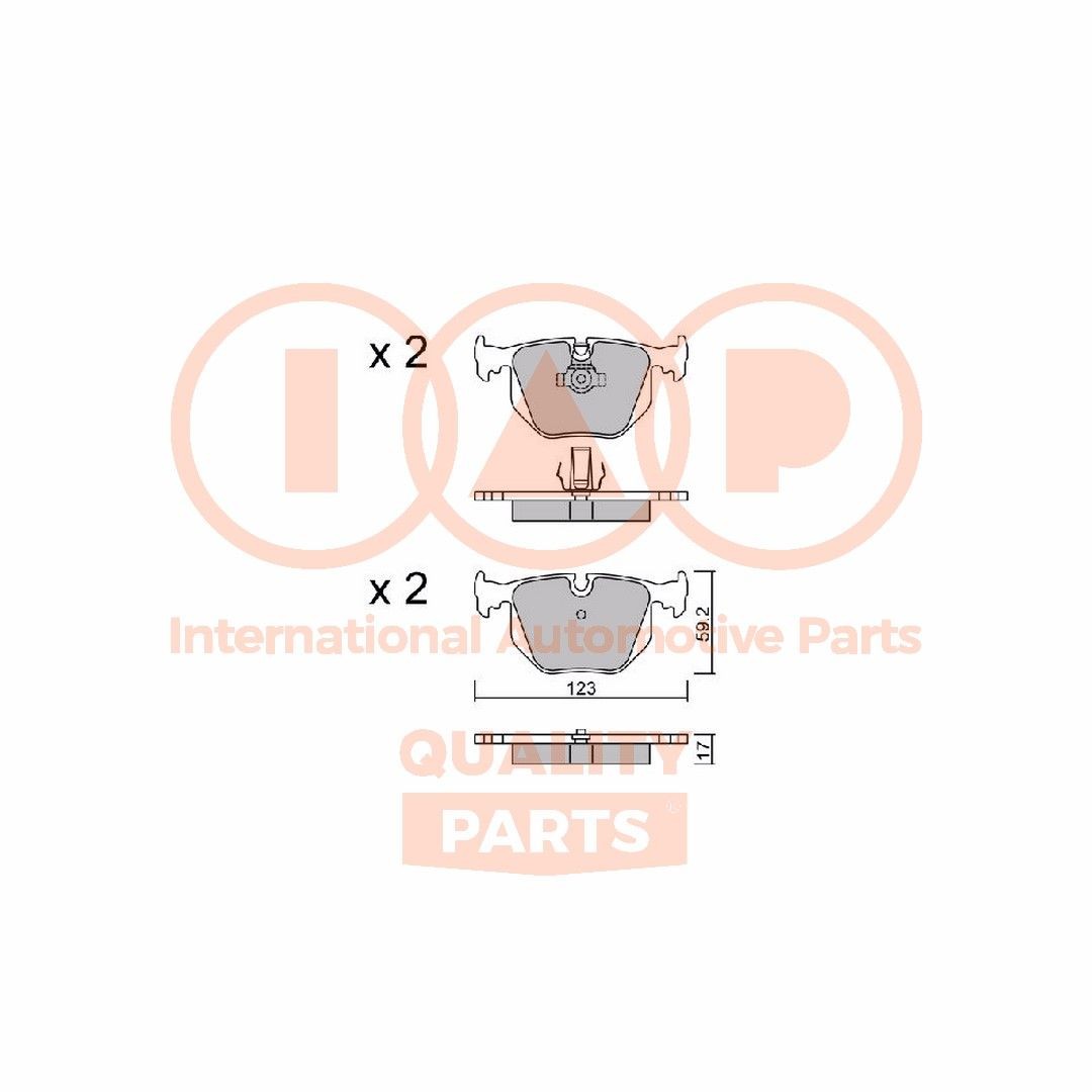 IAP QUALITY PARTS 704-14055P: Juego de pastillas de freno Eje trasero