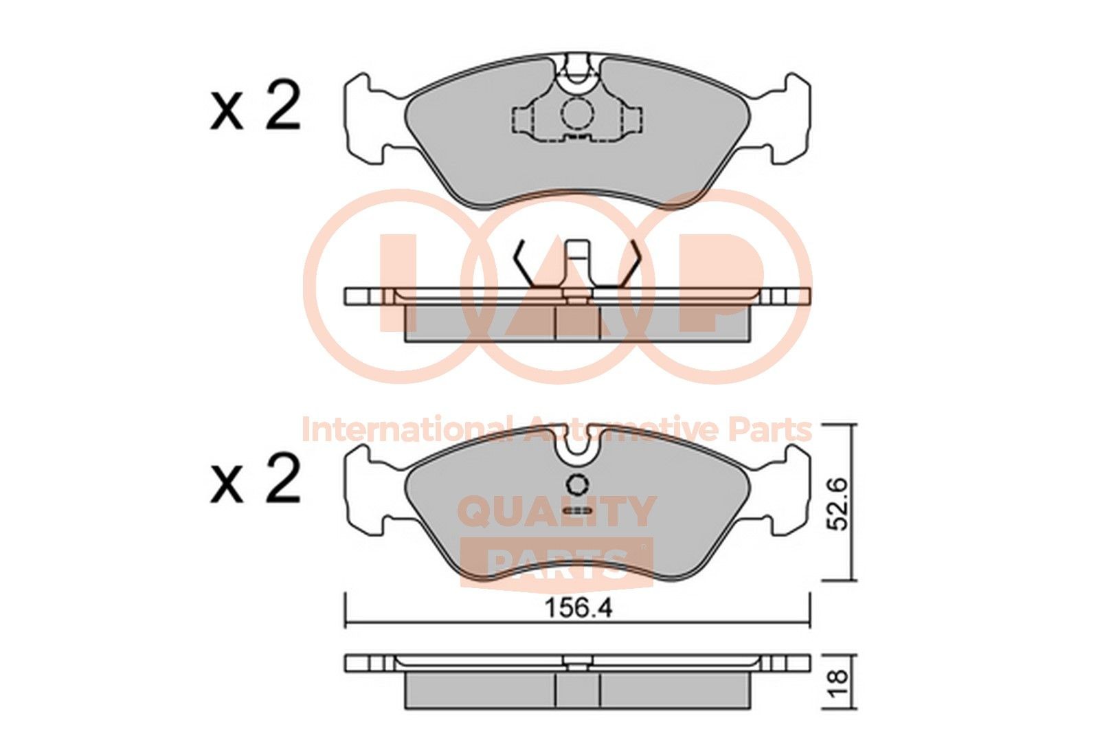 IAP QUALITY PARTS 704-20010P: Sada brzdových destiček, kotoučová brzda přední osa