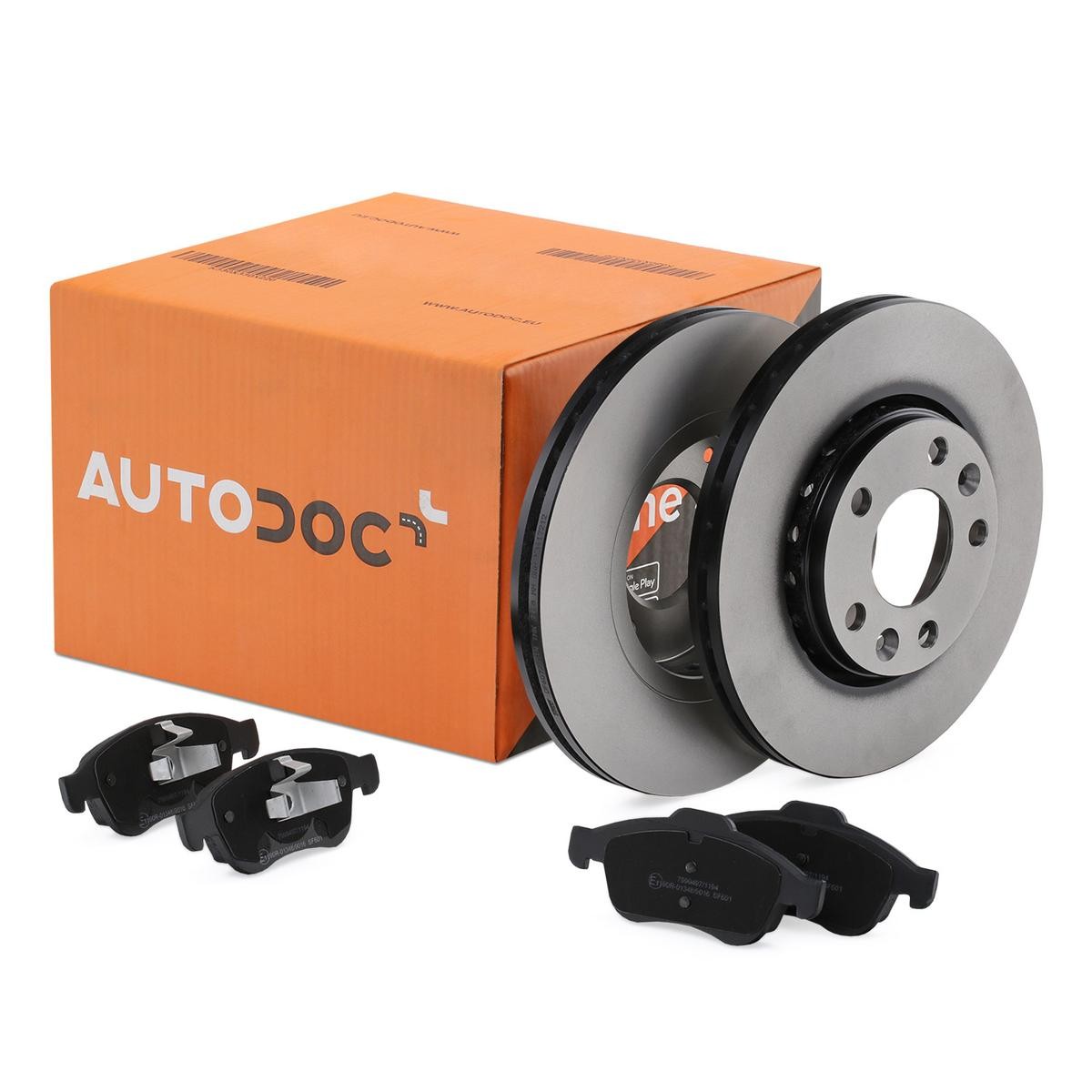 AUTODOC AD-53334128: Bremžu komplekts, Disku bremzes Priekšējais tilts, Ø: 280mm, ventilējams, ar piespiedējplāksni