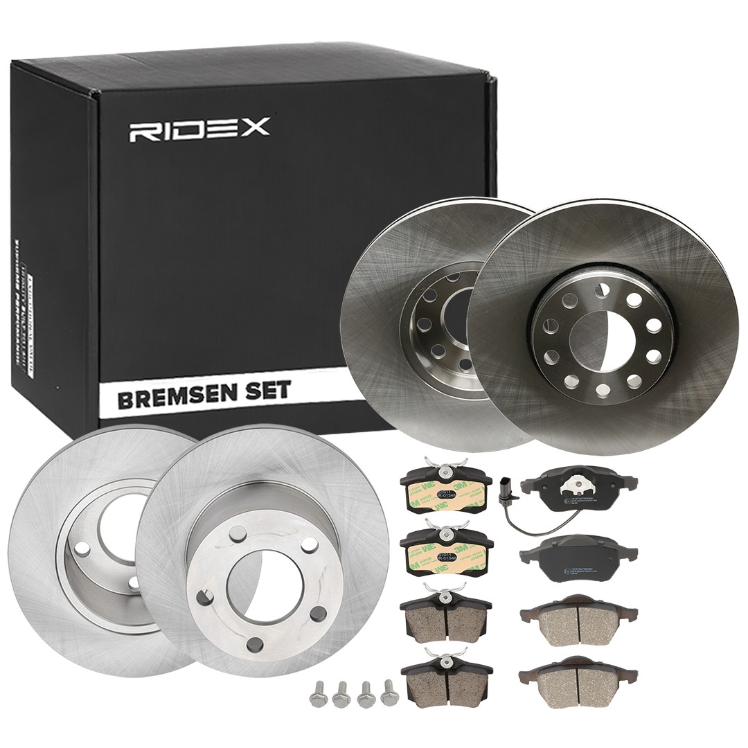 RIDEX 3405B0319: Souprava brzd, koutocova brzda Zadní náprava, přední osa, R: 245, 288mm, plný, větráno