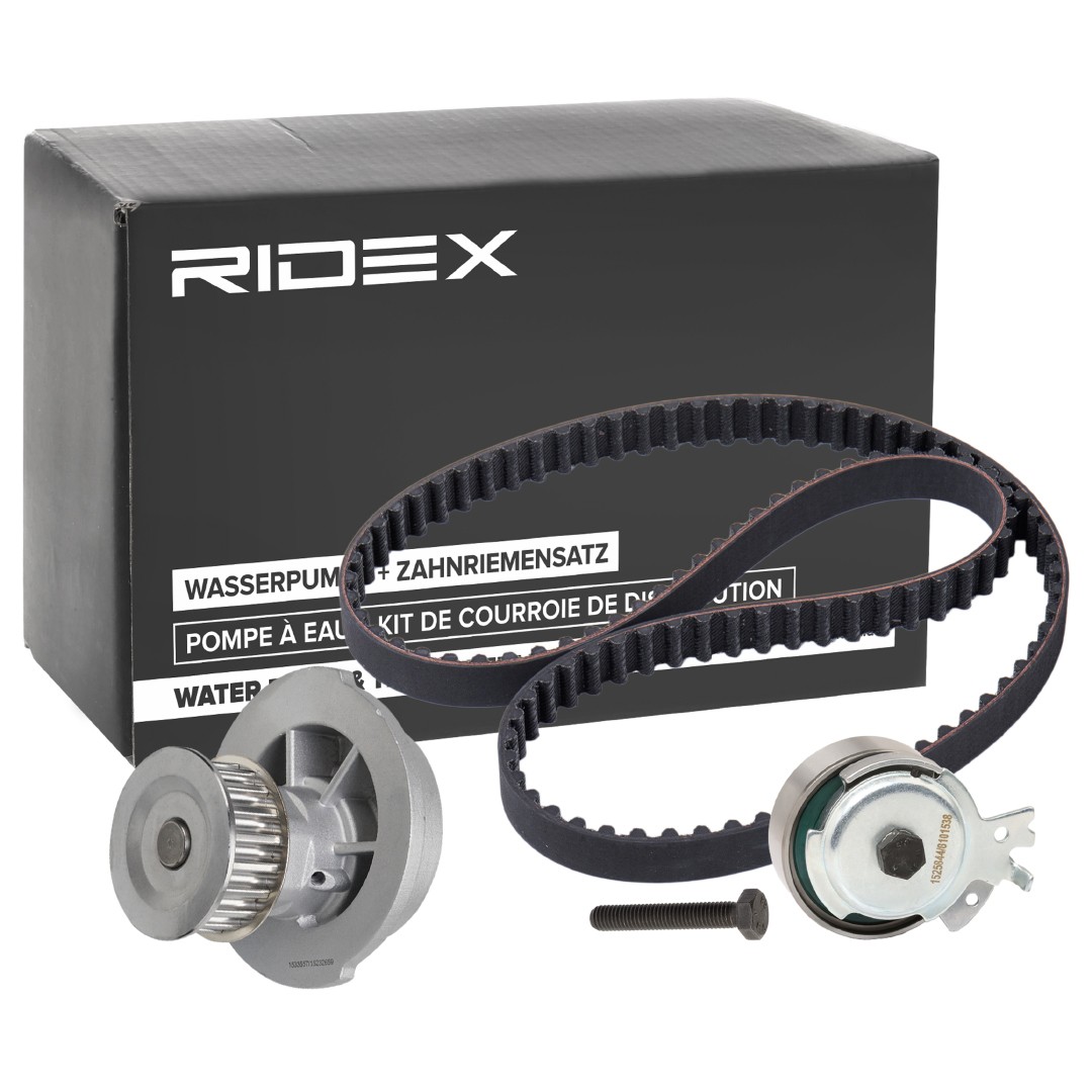 RIDEX 3096W0249: Kit de distribution + pompe à eau Nbr. dents: 111, Largeur: 17,0mm, avec pompe à eau