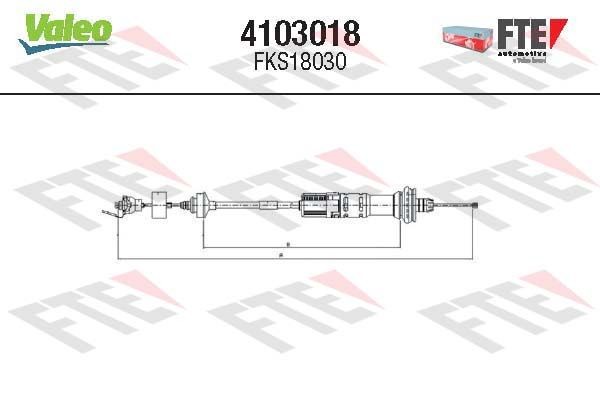 VALEO 4103018: Cabo de aço, accionamento da embraiagem FTE CLUTCH ACTUATION